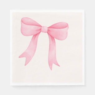 Pink Bow Babydusche - Elegantes Fall Paper Napkin Serviette