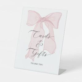 Pink Bow Babyduschkarten und Geschenke Sockelschild