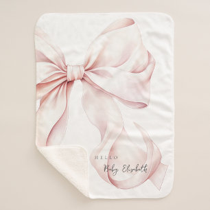 Pink Bow Babygeschenk Sherpadecke