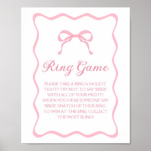 Pink Bow bindet das Brautparty-Ring-Spiel des Knot Poster