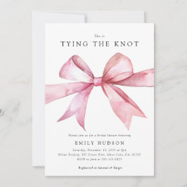 Pink Bow bindet die Knot Bridal Dusche ein und läd Einladung