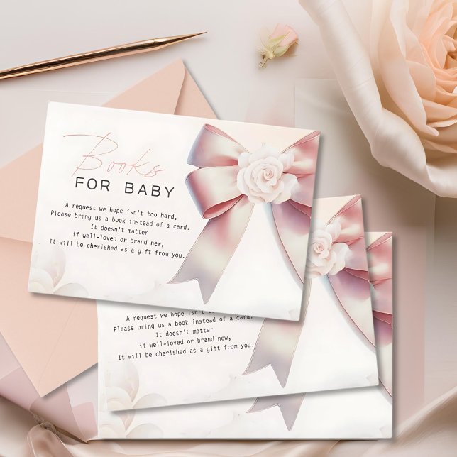 Pink Bow Blumenbücher für Baby Begleitkarte (Von Creator hochgeladen)