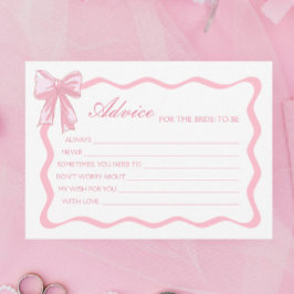 Pink Bow Brautparty Advice für die Brautkarte Einladung