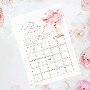 Pink Bow Brautparty Bingo Game