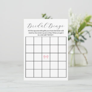 Pink Bow Brautparty Bingo Game - Printversion Mitteilungskarte