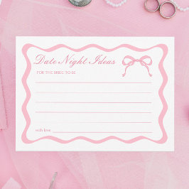 Pink Bow Brautparty Date Night Idecard Einladung