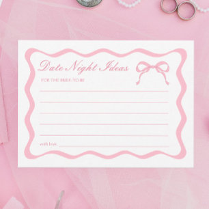 Pink Bow Brautparty Date Night Idecard Einladung