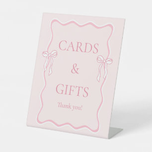 Pink Bow Brautparty Karten und Geschenke Sockelschild