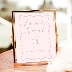 Pink Bow Brautparty Liebe ist Sweet Fevor Poster