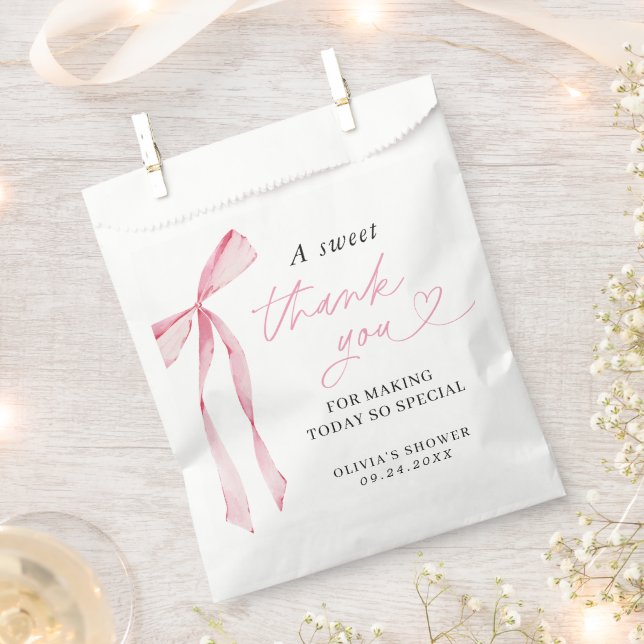 Pink Bow Brautparty Vielen Dank Geschenktütchen (Ausgeschnitten)