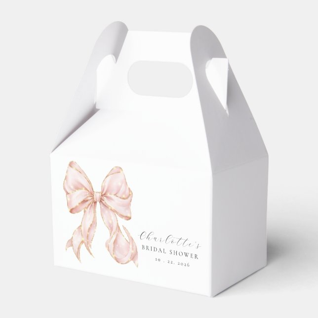 Pink Bow Bridal Shower Geschenkschachtel (Vorderseite)