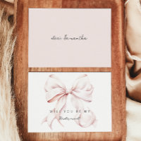 Pink Bow Bridesmaid - Vorschlagskarte