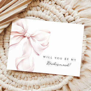 Pink Bow Bridesmaid - Vorschlagskarte Einladung