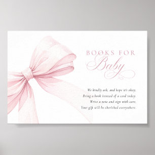 Pink Bow Bücher für Baby - Digitale Download-Karte Poster
