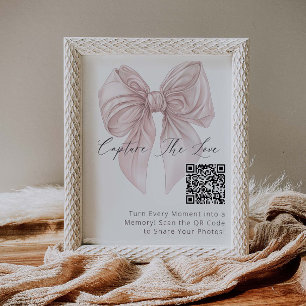 Pink Bow Capture the Liebe Hashtag Poster