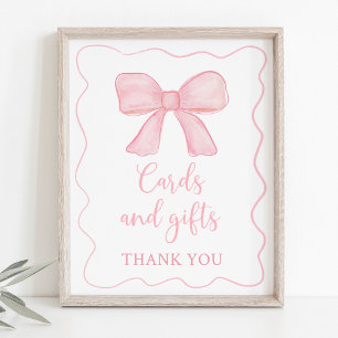 Pink Bow Cards und Geschenke Geburtstagszeichen Poster