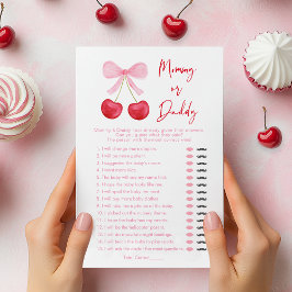 Pink Bow Cherry Mommy oder Daddy Shower Game
