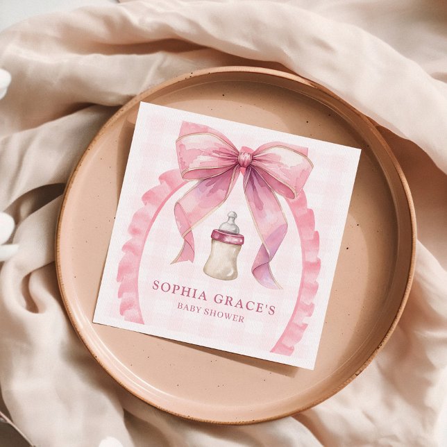 Pink Bow Chic Coquette Girl Babydusche Serviette (Von Creator hochgeladen)