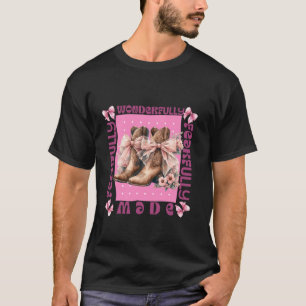 Pink Bow Christlich Cowgirl Boot Western Bible Ver T-Shirt