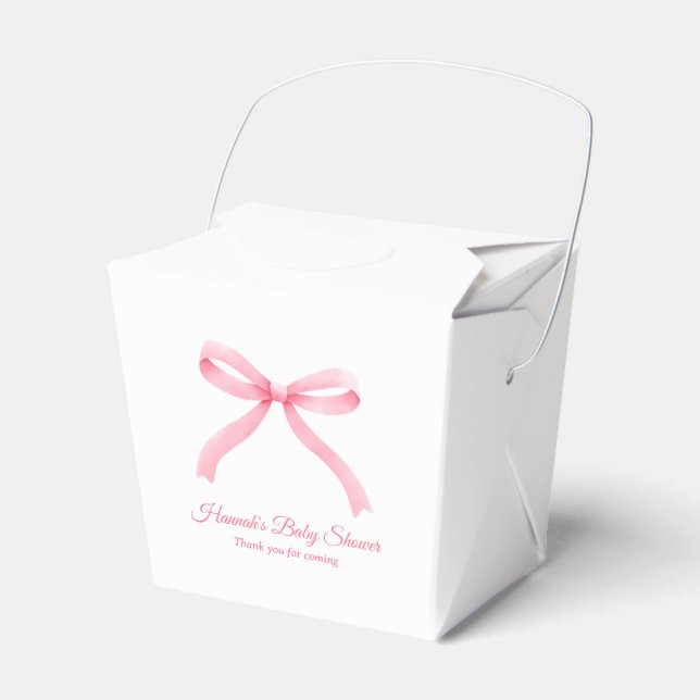 Pink Bow Classic Girly Coquette Babydusche Geschenkschachtel (Vorderseite)