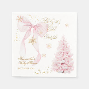 Pink Bow Cold Outside Baby Girl Dusche Serviette