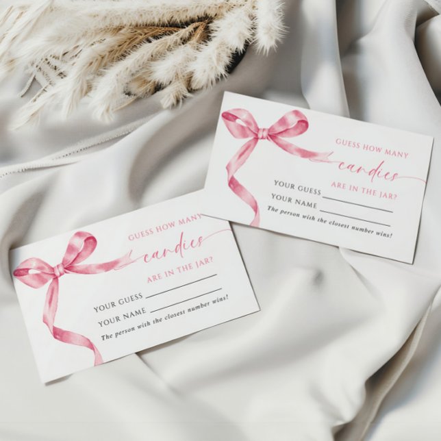 Pink Bow Combien de bonbons de douche Carte de jeu (Créateur téléchargé)