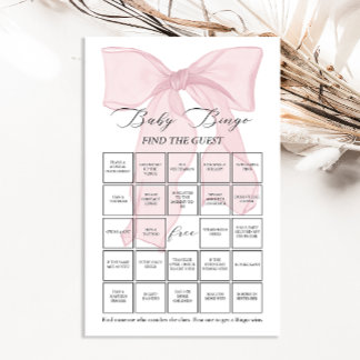 Pink Bow Coquette Baby Bingo Finden Sie das Game