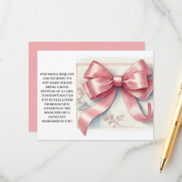 Pink Bow Coquette Baby Duschbücher für Baby Begleitkarte