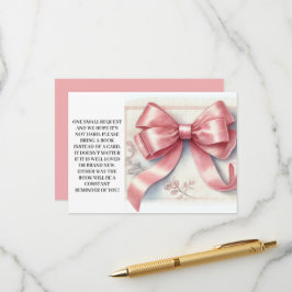 Pink Bow Coquette Baby Duschbücher für Baby Begleitkarte