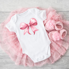 Pink Bow Coquette Baby Shoogramm Strampler