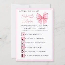 Pink Bow Coquette Babydusche - bestellbarer Name, Einladung