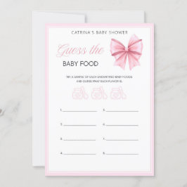 Pink Bow Coquette Babydusche - bestellbarer Name, Einladung