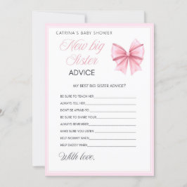Pink Bow Coquette Babydusche - bestellbarer Name, Einladung