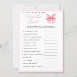 Pink Bow Coquette Babydusche - bestellbarer Name, Einladung