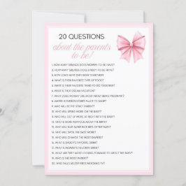 Pink Bow Coquette Babydusche - bestellbarer Name, Einladung