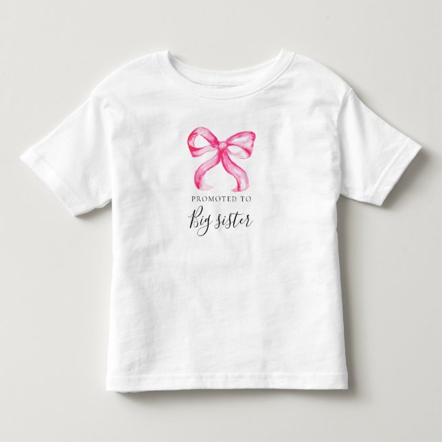 Pink Bow Coquette Babydusche Big Sister Kleinkind T-shirt (Vorderseite)