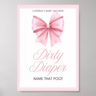 Pink Bow Coquette Babydusche Schild