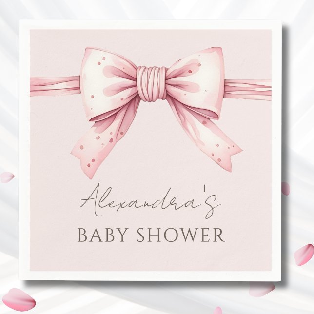 Pink Bow Coquette Babydusche Serviette (Von Creator hochgeladen)