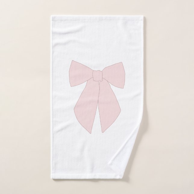 Pink Bow Coquette Badhandtuch Set (Handtuch)