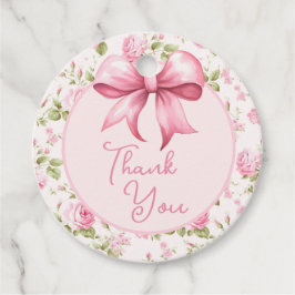 Pink Bow Coquette Danke Geschenkanhänger