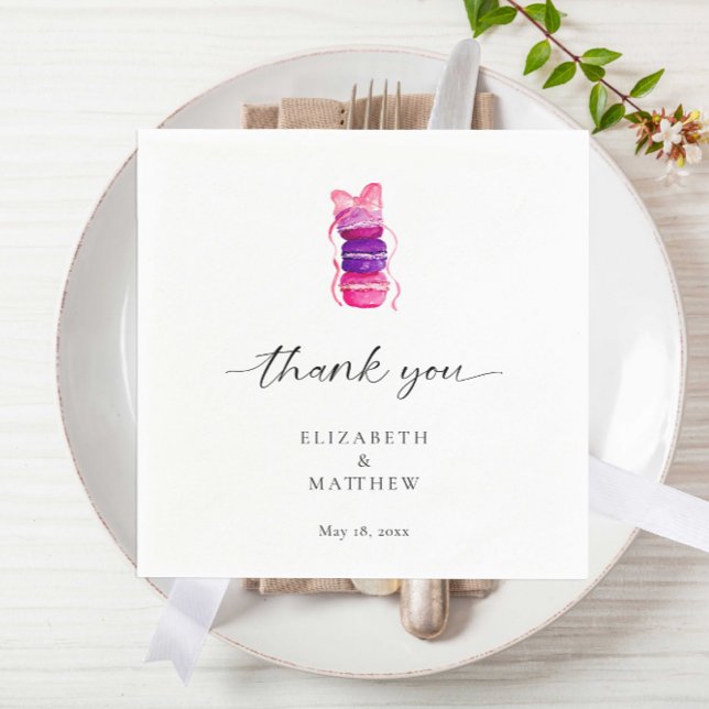 Pink Bow Coquette Elegante Macaron Wedding Serviette (Von Creator hochgeladen)