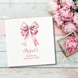 Pink Bow Coquette Girl Babydusche Serviette