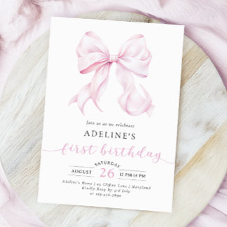 Pink Bow Coquette Girl Einladung