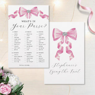 Pink Bow Coquette Glam Purple Brautparty Game