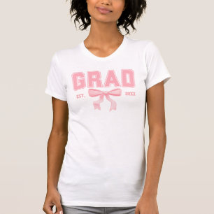Pink Bow Coquette Grad Klasse 2025 Abschluss T-Shirt