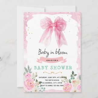 Pink Bow Coquette Quinceanera Invitation Einladung