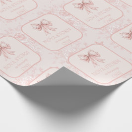 Pink Bow Coquette Toile Meilenstein Custom Geburts Geschenkpapier