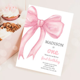 Pink Bow Coquette wird ein Mädchen erster Geburtst Einladung