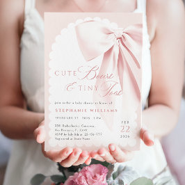 Pink Bow Cute Bows Baby Shower Invitation Einladung