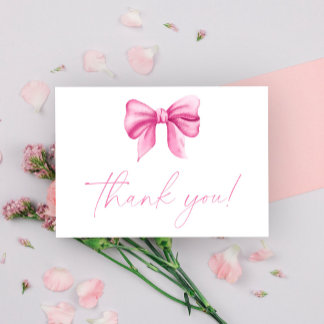 Pink Bow Danke Karte